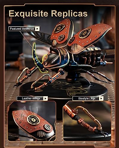3D Puzzles for Adults Electric Insect Metal Model Building Kit Desk Toys Hobby Kit for Adults Gift for Teens (156 Count)