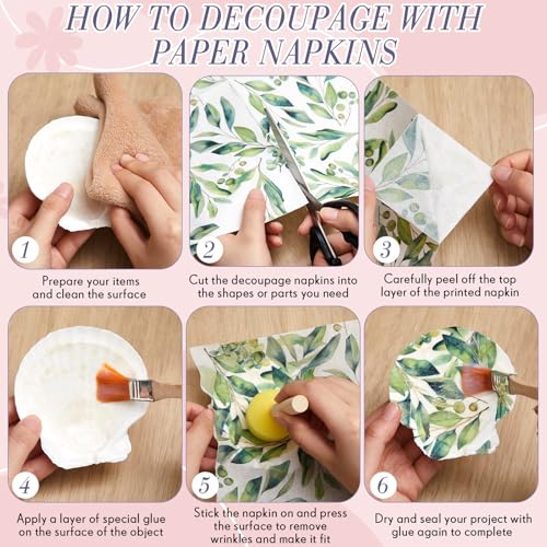 20 Pack Decoupage Napkins Floral Cocktail Decorative Paper Napkins (20 Count)