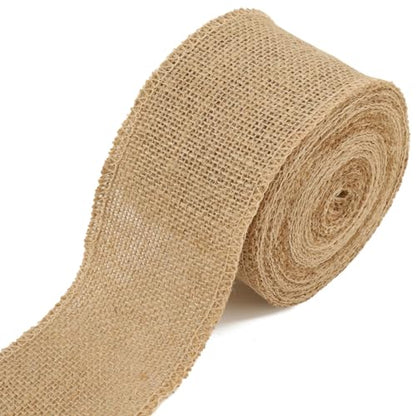 3 Inch Burlap Wide Fabric Craft Ribbon (30 Foot)