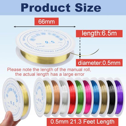0.5 mm Dia. 10 Rolls Copper Jewelry Wire