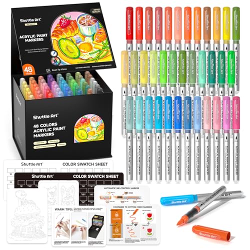 Automatic Ink Control Acrylic Paint Markers (48 Count)