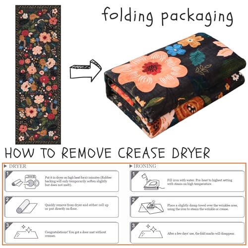 Runner Rug for Hallways Kitchen Rug Non Slip 2'x 6' Washable Runner Rugs with Rubber Backing Soft Floral Carpet Runner for Hallways
