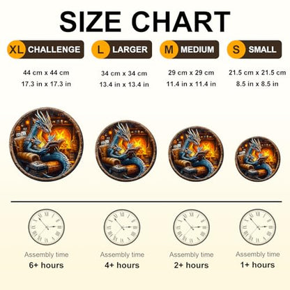 Wooden Puzzles Adults Dragon Family Reading Jigsaw 8.5 * 8.5in (95 Count)
