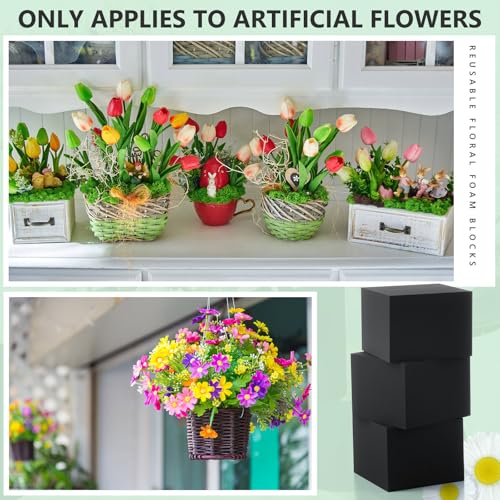 8 Pcs Reusable Floral Foam Blocks Water Weather Resistant Dry Floral Foam for Artificial Flower Arrangements Outdoor Flower Boxes Outside Hanging Planters Wedding Home Decor