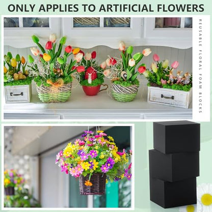 8 Pcs Reusable Floral Foam Blocks Water Weather Resistant Dry Floral Foam for Artificial Flower Arrangements Outdoor Flower Boxes Outside Hanging Planters Wedding Home Decor