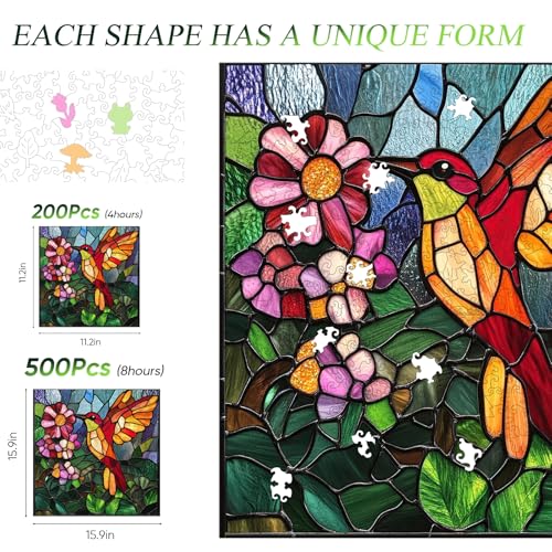 Wooden Puzzle for Adults Hummingbird 500 Piece Jigsaw Puzzle (500 Count)