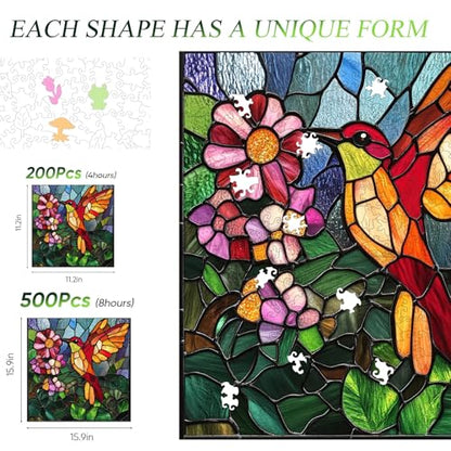 Wooden Puzzle for Adults Hummingbird 500 Piece Jigsaw Puzzle (500 Count)