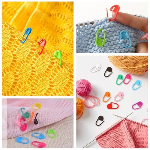 10 Colors Stitch Needle Marker Knitting Crochet Locking Clip Counter