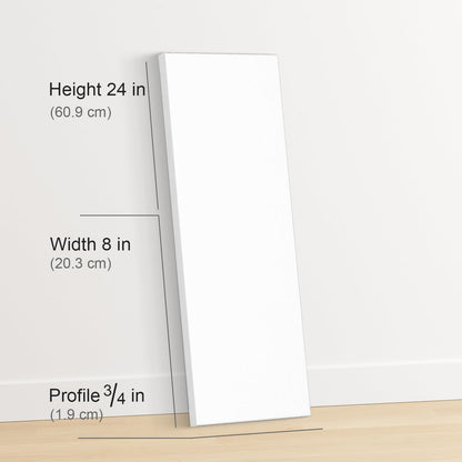 PHOENIX 8x24 Inch 3 Pack Artist Canvas - Long Skinny Stretched Canvases for Painting - 3/4 Inch Profile, 100% Cotton 11 Oz. Gesso Primed White Blank Professional Canvas Oil & Acrylic Paints