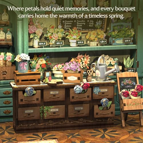 Book Nook Kit DIY Miniature Flower House Dollhouse for Adults