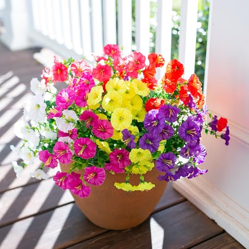 Artificial Flowers Fake Plants for Outdoors Decoration (12 Count)