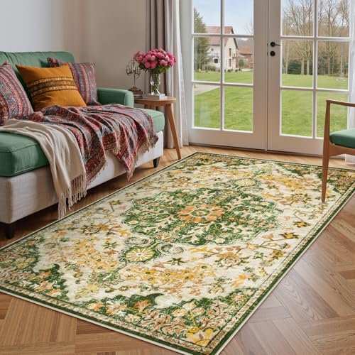 Reine Bohemian Floral Medallion Area Rug