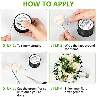 Floral Wire 110 Yards 22 Gauge Green Florist Wires (330 Foot)