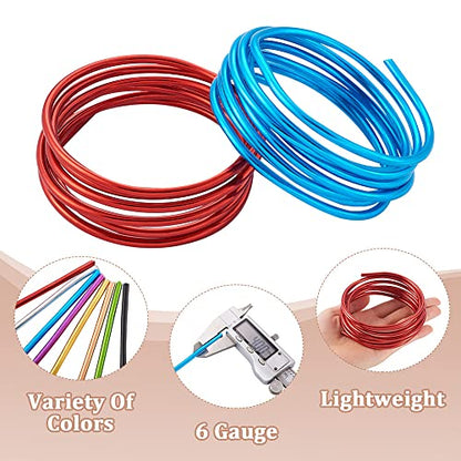 52 Feet 6 Gauge Aluminum Wire 8 Colors Bendable Metal Sculpting Wire for Jewelry Craft