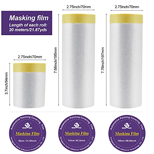 6Rolls Pre Taped Masking Film