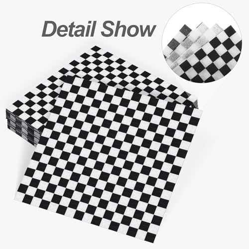 48 Pieces Race Car Paper Napkins Disposable Checkered Flag Napkin Racing Car Party Cocktail Dinner Napkin Set 13" x 13" Unfolded Tableware Napkins for Racing Party Supplies (48 Count)