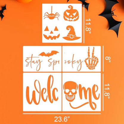 Halloween Stencils for Door Mats Halloween Doormat Stencils for Painting (9 Count)