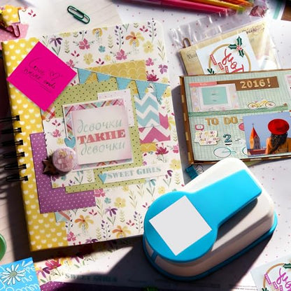 Square Punch Square Hole Punch for Crafts Squares Paper Punches for Crafting Squares Puncher for Scrapbooking 1.5 inch Shape Hole Puncher