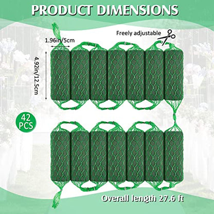 42 Pcs Floral Foam Garland 27.6ft Absorption Flower Holder Plant Foam Flower Green Sponge Foam for Wedding Arch Door Tabletop Decoration Arrangement Home Garden Craft (1155.2 Foot)