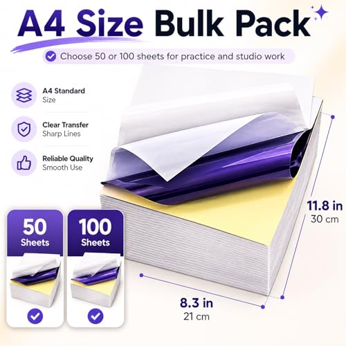 Tattoo Transfer Paper 50 Sheets A4 Size 4 (50 Count)