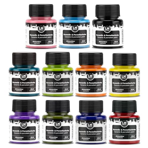 Ceramic and Porcelain Paint Set 11 x 1.52 fl oz (16.72 Fl Oz)