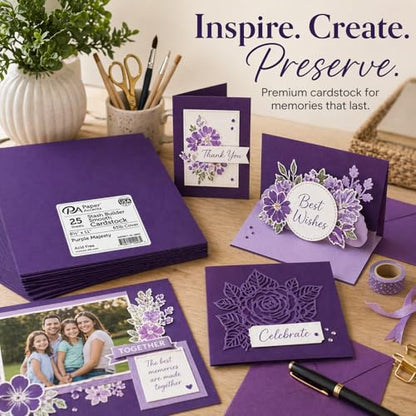PA Paper Accents Stash Builder Cardstock 8.5" x 11" Purple Majesty