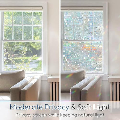 Window Privacy Film Decorative Rainbow Cling (9.58 Sq Ft)