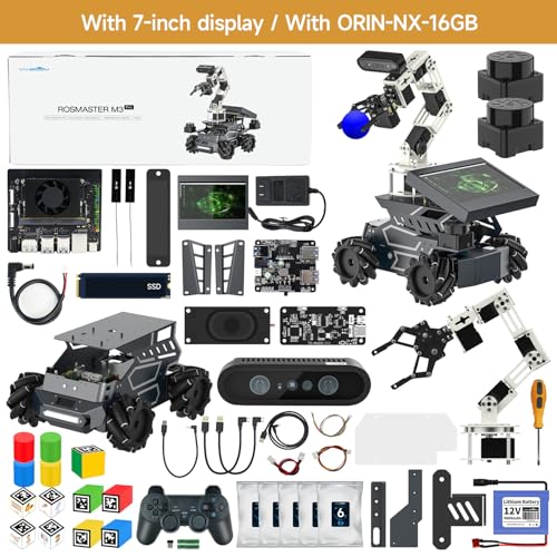 ROS2 Robot Kit with Jetson Orin NX 16GB Super Large AI Model with 6DOF Robotic Arm
