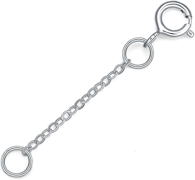 ZHOU LIU FU 18K/750 Real White Gold Extender for Necklace Bracelet Anklet Extenders for Jewelry Gold Extension for Women Men Durable Adjustable Chain Accessories 0.98Inch/2.5cm C218898