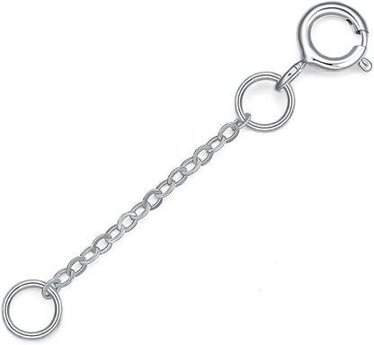 ZHOU LIU FU 18K/750 Real White Gold Extender for Necklace Bracelet Anklet Extenders for Jewelry Gold Extension for Women Men Durable Adjustable Chain Accessories 0.98Inch/2.5cm C218898