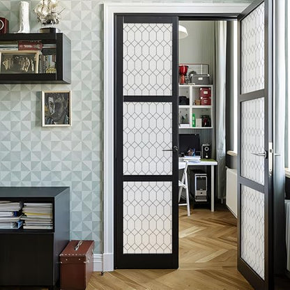 Moroccan Lattice Window Privacy Film Stained Glass 17.7in X 118.1in