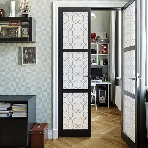 Moroccan Lattice Window Privacy Film Stained Glass 35.4in X 118.1in