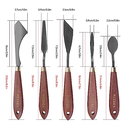 5 Pieces Painting Knife Set Versatile Stainless Steel Spatula Palette Knife Oil Painting Accessories Mixing Scraper for Oil (5 Count)