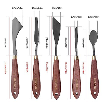 5 Pieces Painting Knife Set Versatile Stainless Steel Spatula Palette Knife Oil Painting Accessories Mixing Scraper for Oil (5 Count)