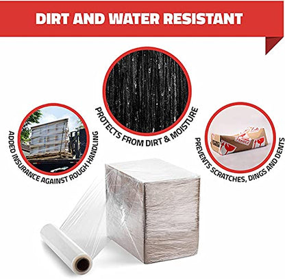 4 Pack Stretch Wrap 11 Inch 1000 Ft 60 Gauge with Handle