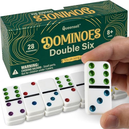 Dominos Set for Adults and Kids with Colored Dots