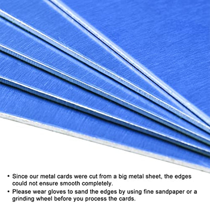 Blank Metal Card 88x53x0.8mm Anodized Aluminum Plate for DIY Laser Printing Engraving Blue 5 Pcs (5 Count)