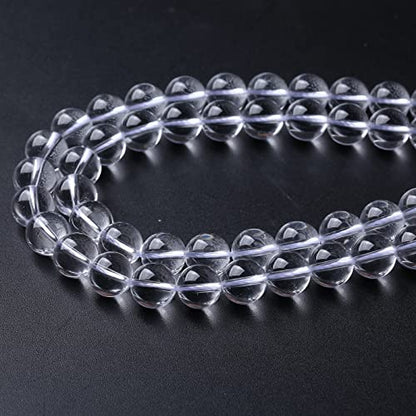 AAAAA Natural Clear White Crystal Quartz Beads Round Loose Spacer Beads for Jewelry Making DIY Bracelets Crystal Energy Healing Power Stone 60pcs 6mm 15 Inch (16 Count)