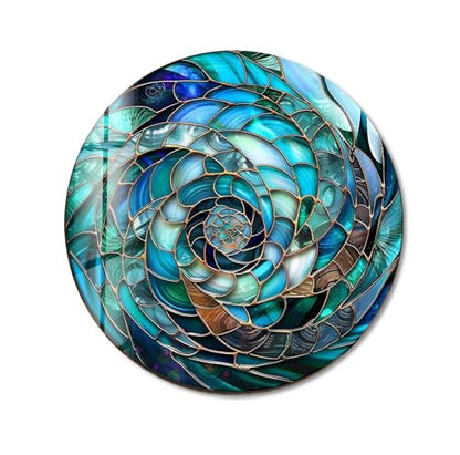 31.5''(80cm) Diameter Ocean Vortex Spiral Round Glass Wall Art Tempered Glass Printing Wall Decor Large Wall Art Wall Hangings