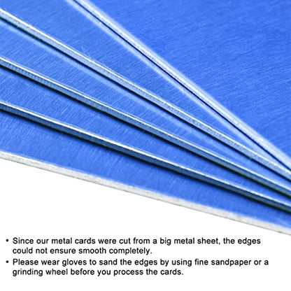 Blank Metal Card 100x60x0.8mm Anodized Aluminum Plate for DIY Laser Printing Engraving Blue 5 Pcs (5 Count)