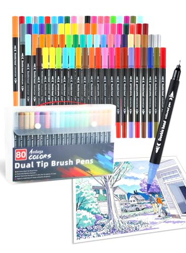 80 Colors Dual Tip Brush Pens