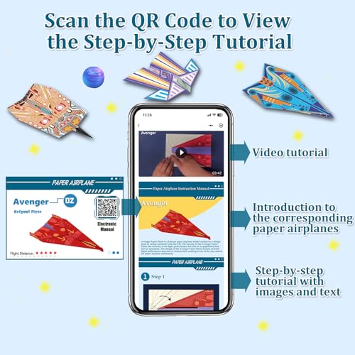 Paper Airplane Kits with 16 Classic Designs (32 Count)