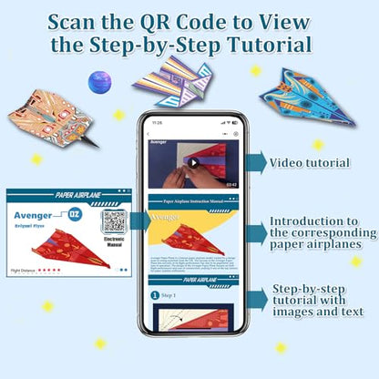 Paper Airplane Kits with 16 Classic Designs (32 Count)