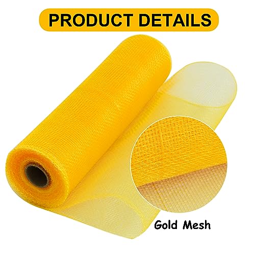 2 Rolls 10 Inch Yellow Decorative Mesh Ribbbon Rolls (60 Foot)