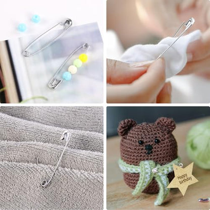 100 Pack Silver Safety Pins Assorted (100 Count)