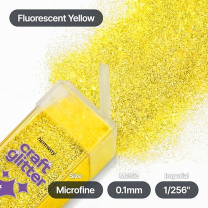 Craft Glitter Shaker Fluorescent Yellow 110g Microfine (4.5 Sq Ft)