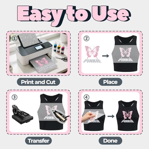 Pinkie Silver Glitter Heat Transfer Paper for Inkjet Printer