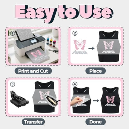 Pinkie Silver Glitter Heat Transfer Paper for Inkjet Printer