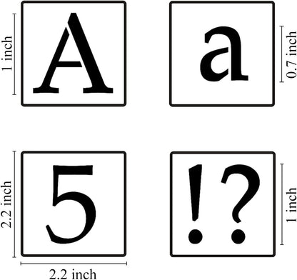 1 Inch Alphabet Letter Stencils for Painting - 70 Pack Letter and Number Stencil Templates with Signs for Painting on Wood, Reusable Alphabet and Numbers Stencils for Chalkboard Wood Signs & Wall Art