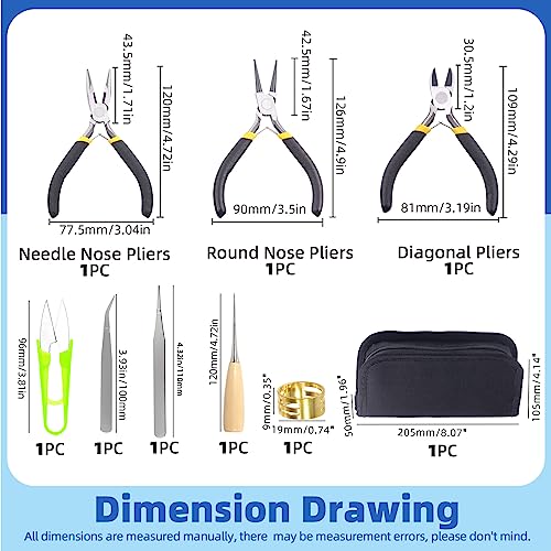 8Pcs Jewelry Making Pliers Tools Kit includes Needle Nose Pliers